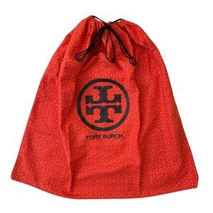 Tory Burch Handbag Drawstring Dust Bag Orange and Pink with Black Logo Large